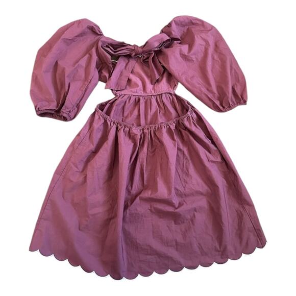 NWT Forever That Girl Anthropologie Scalloped Mini Dress Rusty Brown size Medium - Picture 9 of 13